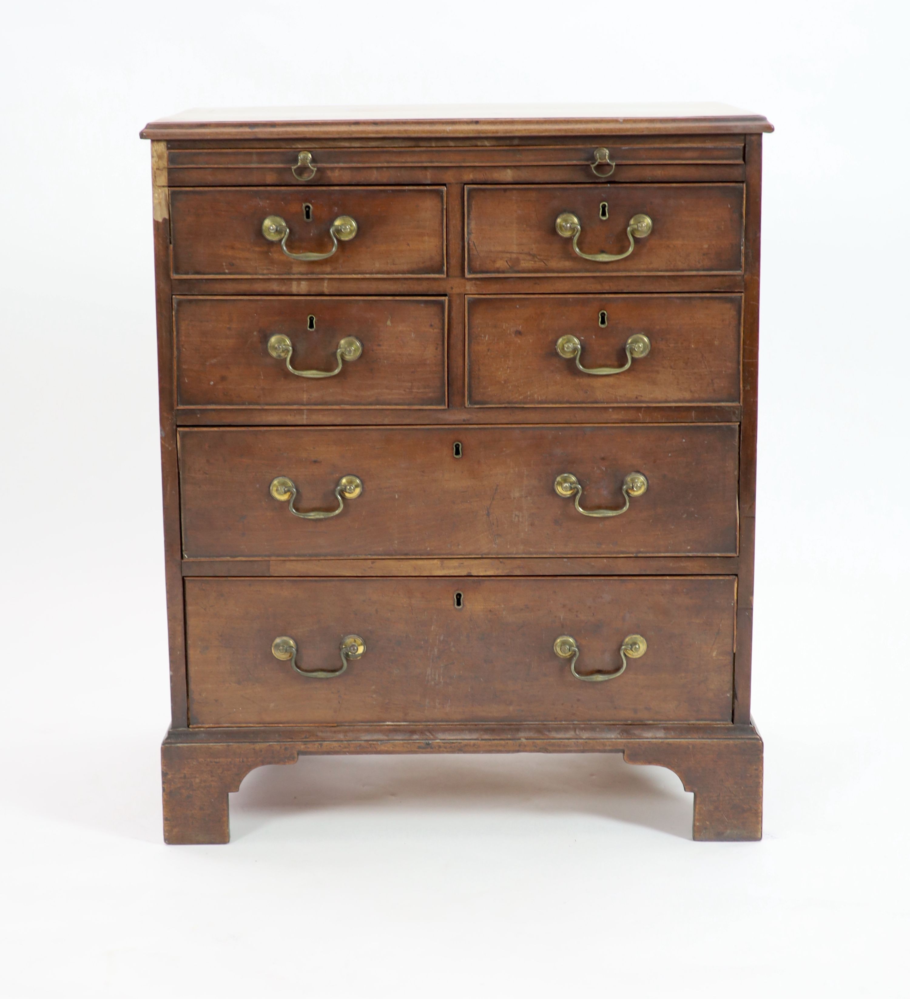 A George III mahogany chest, W.69cm D.45cm H.82cm